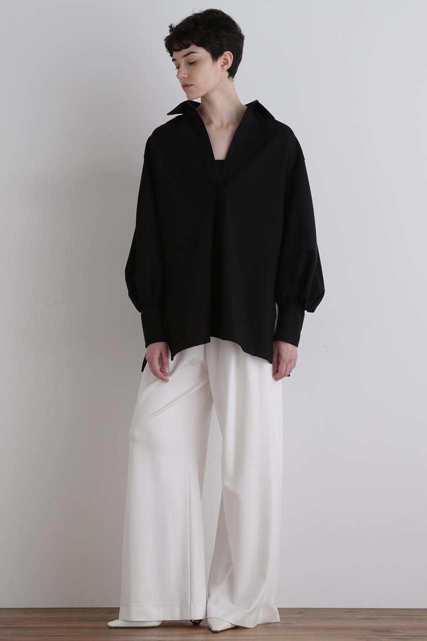 【ル フィル/LE PHIL】のベビーポンチ袖タックカットソー 人気、トレンドファッション・服の通販 founy(ファニー) 　ファッション　Fashion　レディースファッション　Fashion for Women　トップス・カットソー　Cut & Sew Tops　シャツ・ブラウス・オフィスカジュアル　Elegant Blouses & Button-Ups　ロングTシャツ・Tシャツ　Longline T-Shirts & Tees　カットソー・ベーシックTシャツ　Cut-and-Sewn Tops / Stretch Tees & Basics　カットソー　Cut and Sewn Top　スキッパー　Skipper, Open Collar　スリーブ　Sleeve, Long Sleeve / Short Sleeve　バランス　Balance, Style Balance　ビッグ　Big, Oversized　ベビー　Baby, Babywear　ロング　Long, Long-Length　エレガント 上品　Elegant　other-5|ID: prp329100004929480 ipo3291000000036994240