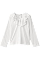 【ミズイロ インド/mizuiro ind】のフリルカラーロングスリーブプルオーバー 人気、トレンドファッション・服の通販 founy(ファニー) ファッション Fashion レディースファッション Fashion for Women トップス・カットソー Cut & Sew Tops シャツ・ブラウス・オフィスカジュアル Elegant Blouses & Button-Ups ロングTシャツ・Tシャツ Longline T-Shirts & Tees カジュアルプルオーバー・ニットトップス Pullovers & Knit Tops / Casual Pullovers カットソー・ベーシックTシャツ Cut-and-Sewn Tops / Stretch Tees & Basics カットソー Cut and Sewn Top ジャケット Jacket, Outerwear スリーブ Sleeve, Long Sleeve / Short Sleeve フリル Frill, Ruffle ロング Long, Long-Length thumbnail off white|ID: prp329100004929526 ipo3291000000036994625