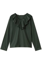 【ミズイロ インド/mizuiro ind】のフリルカラーロングスリーブプルオーバー 人気、トレンドファッション・服の通販 founy(ファニー) ファッション Fashion レディースファッション Fashion for Women トップス・カットソー Cut & Sew Tops シャツ・ブラウス・オフィスカジュアル Elegant Blouses & Button-Ups ロングTシャツ・Tシャツ Longline T-Shirts & Tees カジュアルプルオーバー・ニットトップス Pullovers & Knit Tops / Casual Pullovers カットソー・ベーシックTシャツ Cut-and-Sewn Tops / Stretch Tees & Basics カットソー Cut and Sewn Top ジャケット Jacket, Outerwear スリーブ Sleeve, Long Sleeve / Short Sleeve フリル Frill, Ruffle ロング Long, Long-Length thumbnail green|ID: prp329100004929526 ipo3291000000036994627