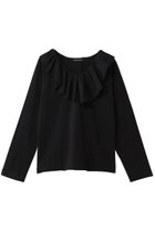 【ミズイロ インド/mizuiro ind】のフリルカラーロングスリーブプルオーバー 人気、トレンドファッション・服の通販 founy(ファニー) ファッション Fashion レディースファッション Fashion for Women トップス・カットソー Cut & Sew Tops シャツ・ブラウス・オフィスカジュアル Elegant Blouses & Button-Ups ロングTシャツ・Tシャツ Longline T-Shirts & Tees カジュアルプルオーバー・ニットトップス Pullovers & Knit Tops / Casual Pullovers カットソー・ベーシックTシャツ Cut-and-Sewn Tops / Stretch Tees & Basics カットソー Cut and Sewn Top ジャケット Jacket, Outerwear スリーブ Sleeve, Long Sleeve / Short Sleeve フリル Frill, Ruffle ロング Long, Long-Length thumbnail black|ID: prp329100004929526 ipo3291000000036994631