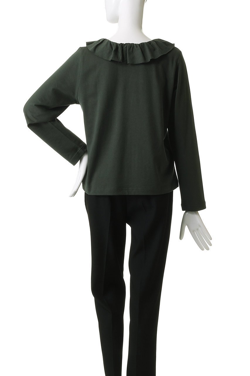 【ミズイロ インド/mizuiro ind】のフリルカラーロングスリーブプルオーバー 人気、トレンドファッション・服の通販 founy(ファニー) 　ファッション　Fashion　レディースファッション　Fashion for Women　トップス・カットソー　Cut & Sew Tops　シャツ・ブラウス・オフィスカジュアル　Elegant Blouses & Button-Ups　ロングTシャツ・Tシャツ　Longline T-Shirts & Tees　カジュアルプルオーバー・ニットトップス　Pullovers & Knit Tops / Casual Pullovers　カットソー・ベーシックTシャツ　Cut-and-Sewn Tops / Stretch Tees & Basics　カットソー　Cut and Sewn Top　ジャケット　Jacket, Outerwear　スリーブ　Sleeve, Long Sleeve / Short Sleeve　フリル　Frill, Ruffle　ロング　Long, Long-Length　other-4|ID: prp329100004929526 ipo3291000000036994637