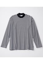 【グッド ピープル グッド ステッチング グッド プロダクト/GOOD PEOPLE GOOD STITCHING GOOD PRODUCT】の【UNISEX】モックネック ロングスリーブTシャツ ホワイト×ブラック|ID: prp329100004929542 ipo3291000000036994755