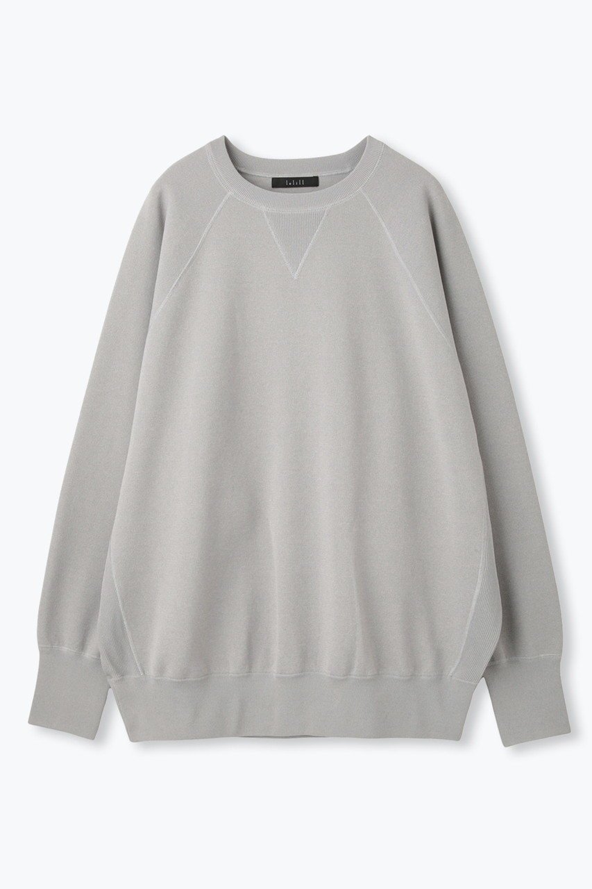 【レリル/lelill】のハイテクニット スウェット (ワイドシルエット) インテリア・キッズ・メンズ・レディースファッション・服の通販 founy(ファニー) 　ファッション　Fashion　レディースファッション　Fashion for Women　トップス・カットソー　Cut & Sew Tops　ニット　Knit Tops & Sweaters　シャツ・ブラウス・オフィスカジュアル　Elegant Blouses & Button-Ups　レディースパーカー・カジュアルフーディー　Casual Hoodies & Sweatshirts　ロングTシャツ・Tシャツ　Longline T-Shirts & Tees　スウェット・クルーネックトップス　Sweatshirts & Crewnecks / Relaxed Fit Sweat Tops　カットソー・ベーシックTシャツ　Cut-and-Sewn Tops / Stretch Tees & Basics　洗える　Machine Washable　クラシック　Classic, Timeless Style　軽量　Lightweight, Ultra Light　スウェット / スエット　Sweatshirt, Sweatwear　スリーブ　Sleeve, Long Sleeve / Short Sleeve　フィット　Fit, Slim Fit　ワイド　Wide, Wide Fit　おすすめ　Recommended / Our Picks　グレー|ID: prp329100004929556 ipo3291000000036994835
