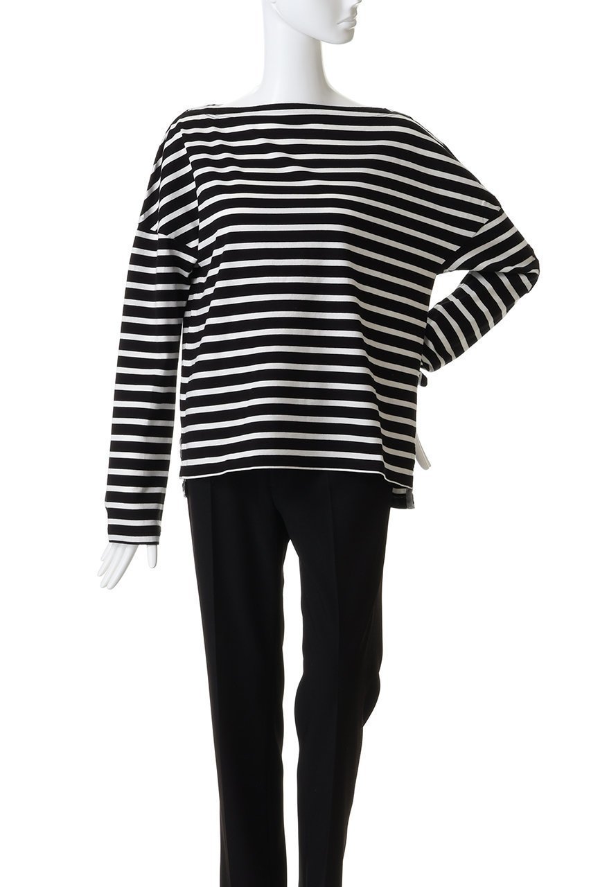 【マディソンブルー/MADISONBLUE】のBOAT NECK L/S TEE BORDER ボーダーボートネックL/S Tシャツ 人気、トレンドファッション・服の通販 founy(ファニー) 　ファッション　Fashion　レディースファッション　Fashion for Women　トップス・カットソー　Cut & Sew Tops　シャツ・ブラウス・オフィスカジュアル　Elegant Blouses & Button-Ups　ロングTシャツ・Tシャツ　Longline T-Shirts & Tees　カットソー・ベーシックTシャツ　Cut-and-Sewn Tops / Stretch Tees & Basics　コンパクト　Compact, Small Size　スリーブ　Sleeve, Long Sleeve / Short Sleeve　ボーダー　Border, Stripe　ロング　Long, Long-Length　other-2|ID: prp329100004929571 ipo3291000000036994961