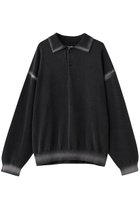 【メゾンスペシャル/MAISON SPECIAL】の【UNISEX】ハイツイストピグメントブリーチニットポロ L/S BLK(ブラック)|ID: prp329100004929579 ipo3291000000036995056