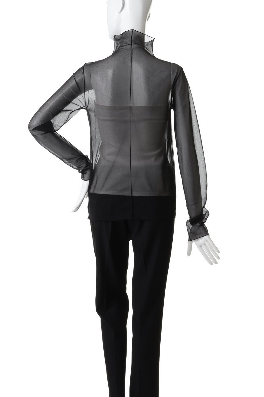 【プルミエ アロンディスモン/1er Arrondissement】のシアーハイネックカットソー 人気、トレンドファッション・服の通販 founy(ファニー) 　ファッション　Fashion　レディースファッション　Fashion for Women　トップス・カットソー　Cut & Sew Tops　シャツ・ブラウス・オフィスカジュアル　Elegant Blouses & Button-Ups　ロングTシャツ・Tシャツ　Longline T-Shirts & Tees　カットソー・ベーシックTシャツ　Cut-and-Sewn Tops / Stretch Tees & Basics　カットソー　Cut and Sewn Top　カーディガン　Cardigan, Knitwear　キャミソール　Camisole, Spaghetti Strap Top　シンプル　Simple, Minimal　スリーブ　Sleeve, Long Sleeve / Short Sleeve　トレンド　Trend, Trending Now　ハイネック　High Neck, Mock Neck　ロング　Long, Long-Length　エレガント 上品　Elegant　other-4|ID: prp329100004929581 ipo3291000000036995093