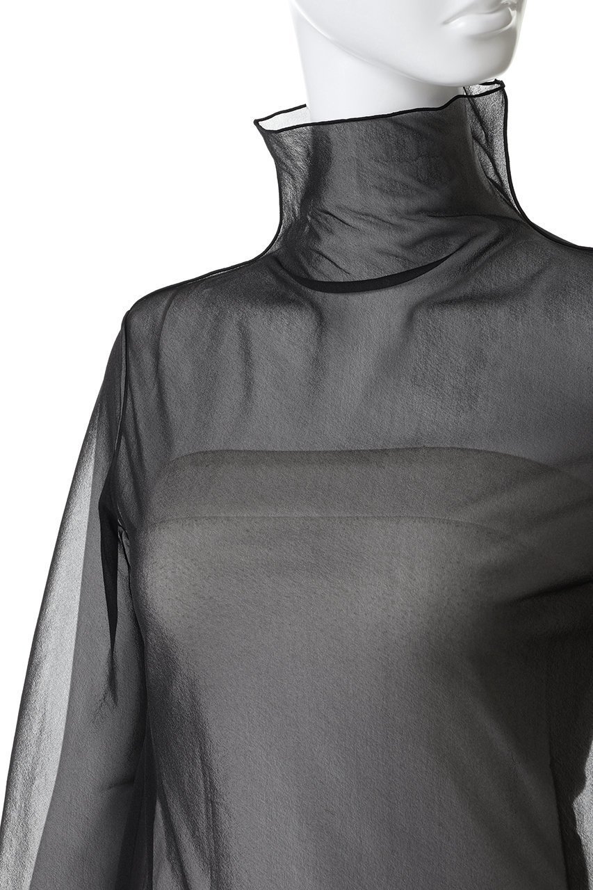 【プルミエ アロンディスモン/1er Arrondissement】のシアーハイネックカットソー 人気、トレンドファッション・服の通販 founy(ファニー) 　ファッション　Fashion　レディースファッション　Fashion for Women　トップス・カットソー　Cut & Sew Tops　シャツ・ブラウス・オフィスカジュアル　Elegant Blouses & Button-Ups　ロングTシャツ・Tシャツ　Longline T-Shirts & Tees　カットソー・ベーシックTシャツ　Cut-and-Sewn Tops / Stretch Tees & Basics　カットソー　Cut and Sewn Top　カーディガン　Cardigan, Knitwear　キャミソール　Camisole, Spaghetti Strap Top　シンプル　Simple, Minimal　スリーブ　Sleeve, Long Sleeve / Short Sleeve　トレンド　Trend, Trending Now　ハイネック　High Neck, Mock Neck　ロング　Long, Long-Length　エレガント 上品　Elegant　other-5|ID: prp329100004929581 ipo3291000000036995095