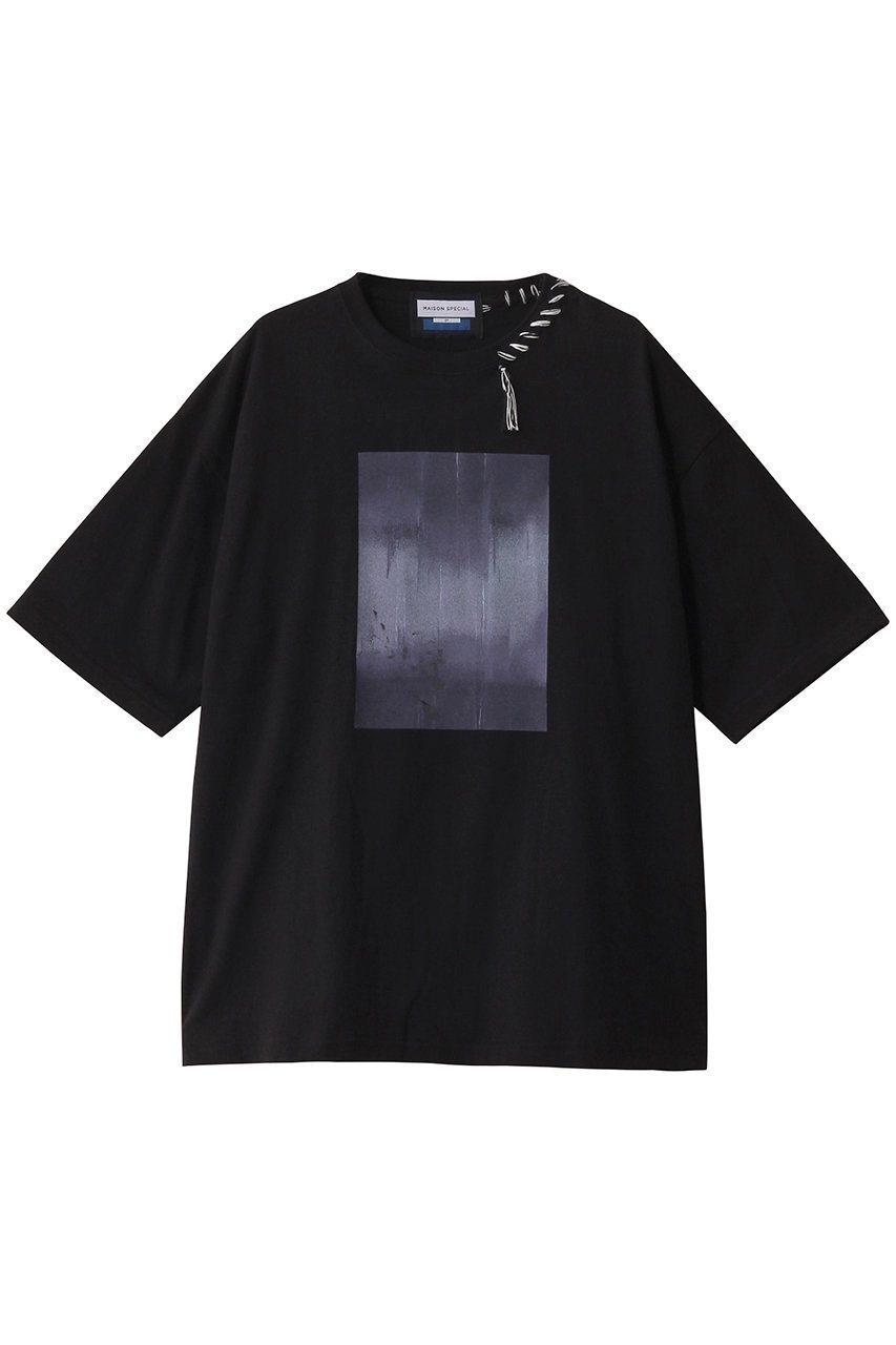 【メゾンスペシャル/MAISON SPECIAL】の【UNISEX】スクエアハンドプリントTシャツ インテリア・キッズ・メンズ・レディースファッション・服の通販 founy(ファニー) 　ファッション　Fashion　レディースファッション　Fashion for Women　トップス・カットソー　Cut & Sew Tops　シャツ・ブラウス・オフィスカジュアル　Elegant Blouses & Button-Ups　ロングTシャツ・Tシャツ　Longline T-Shirts & Tees　カットソー・ベーシックTシャツ　Cut-and-Sewn Tops / Stretch Tees & Basics　ユニセックス　Unisex, Genderless　ショート　Short, Short Length　スクエア　Square, Square Shape　ストリング　String, Drawstring　スリーブ　Sleeve, Long Sleeve / Short Sleeve　フロント　Front, Front Design　プリント　Print, Printed Pattern　ルーズ　Loose, Oversized　PPL(パープル)|ID: prp329100004929604 ipo3291000000036995309