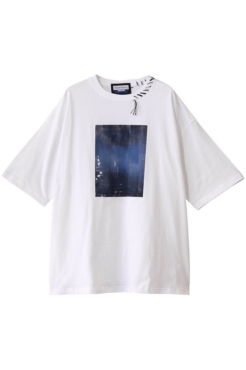 【メゾンスペシャル/MAISON SPECIAL】の【UNISEX】スクエアハンドプリントTシャツ インテリア・キッズ・メンズ・レディースファッション・服の通販 founy(ファニー) 　ファッション　Fashion　レディースファッション　Fashion for Women　トップス・カットソー　Cut & Sew Tops　シャツ・ブラウス・オフィスカジュアル　Elegant Blouses & Button-Ups　ロングTシャツ・Tシャツ　Longline T-Shirts & Tees　カットソー・ベーシックTシャツ　Cut-and-Sewn Tops / Stretch Tees & Basics　ユニセックス　Unisex, Genderless　ショート　Short, Short Length　スクエア　Square, Square Shape　ストリング　String, Drawstring　スリーブ　Sleeve, Long Sleeve / Short Sleeve　フロント　Front, Front Design　プリント　Print, Printed Pattern　ルーズ　Loose, Oversized　BLU(ブルー)|ID: prp329100004929604 ipo3291000000036995312