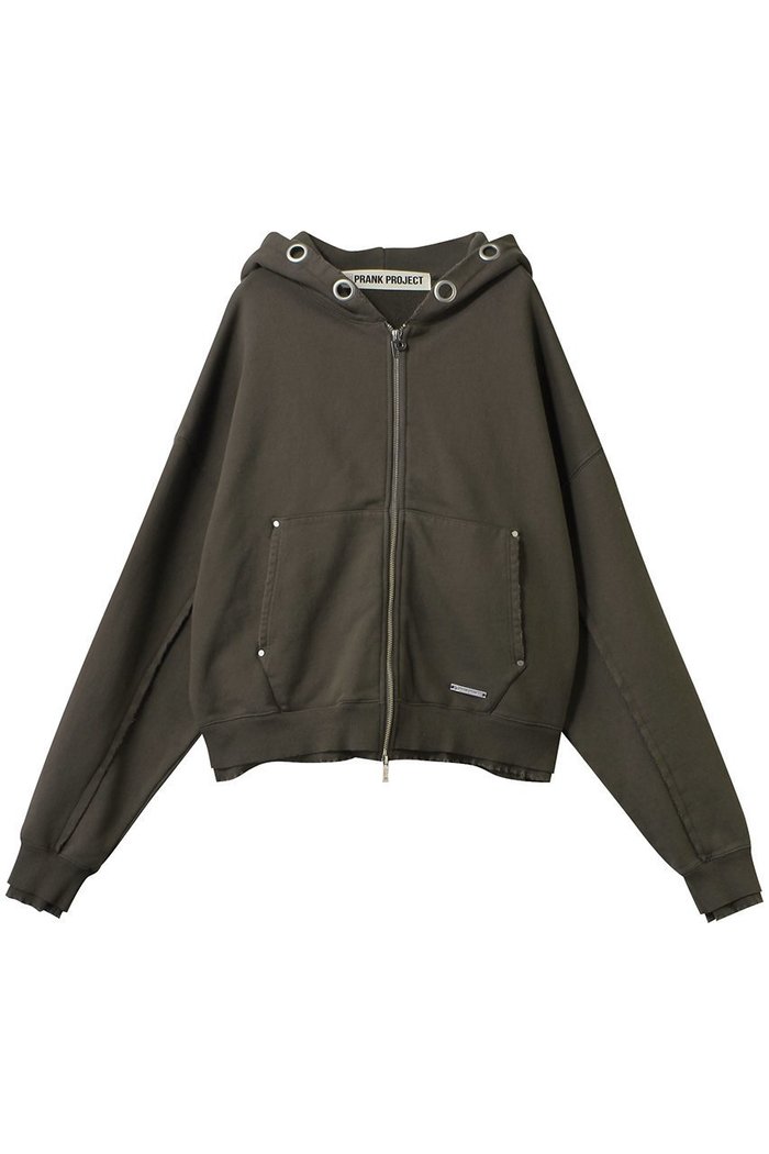 【プランク プロジェクト/PRANK PROJECT】のアイレットフーディパーカー / Eyelet Hoodie インテリア・キッズ・メンズ・レディースファッション・服の通販 founy(ファニー) https://founy.com/ ファッション Fashion レディースファッション Fashion for Women トップス・カットソー Cut & Sew Tops シャツ・ブラウス・オフィスカジュアル Elegant Blouses & Button-Ups レディースパーカー・カジュアルフーディー Casual Hoodies & Sweatshirts ロングTシャツ・Tシャツ Longline T-Shirts & Tees スウェット・クルーネックトップス Sweatshirts & Crewnecks / Relaxed Fit Sweat Tops カットソー・ベーシックTシャツ Cut-and-Sewn Tops / Stretch Tees & Basics アイレット Eyelet Lace ヴィンテージ Vintage Style クラッシュ Distressed, Crashed Style シアー Sheer, See-Through ダブル Double, Double-Breasted ボトム Bottoms, Lower Wear ポケット Pocket, Pocket Detail おすすめ Recommended / Our Picks |ID: prp329100004929605 ipo3291000000036995325