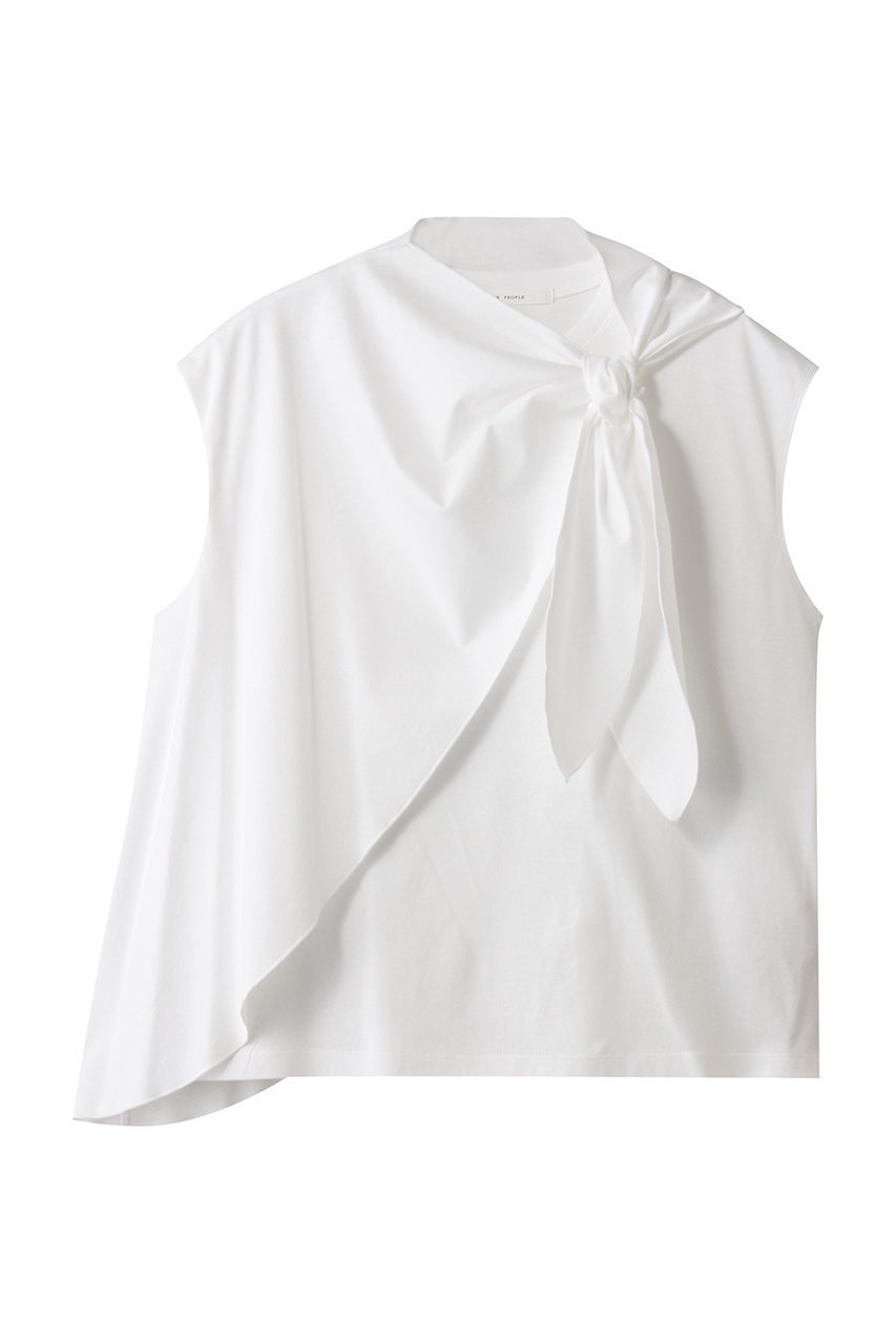 【プレインピープル/PLAIN PEOPLE】のスーピマライトスムースドレープデザインT インテリア・キッズ・メンズ・レディースファッション・服の通販 founy(ファニー) 　ファッション　Fashion　レディースファッション　Fashion for Women　トップス・カットソー　Cut & Sew Tops　シャツ・ブラウス・オフィスカジュアル　Elegant Blouses & Button-Ups　ロングTシャツ・Tシャツ　Longline T-Shirts & Tees　カットソー・ベーシックTシャツ　Cut-and-Sewn Tops / Stretch Tees & Basics　アシンメトリー　Asymmetrical Style　ショート　Short, Short Length　スカーフ　Scarf, Neckwear　スリーブ　Sleeve, Long Sleeve / Short Sleeve　ドレープ　Drape, Draping Fabric　ホワイト|ID: prp329100004929611 ipo3291000000036995407