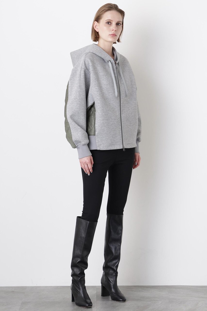 【ヒューエルミュージアム/hueLe Museum】の【STUMBLY】Quilted Combination Hoody 人気、トレンドファッション・服の通販 founy(ファニー) 　ファッション　Fashion　レディースファッション　Fashion for Women　トップス・カットソー　Cut & Sew Tops　シャツ・ブラウス・オフィスカジュアル　Elegant Blouses & Button-Ups　レディースパーカー・カジュアルフーディー　Casual Hoodies & Sweatshirts　ロングTシャツ・Tシャツ　Longline T-Shirts & Tees　スウェット・クルーネックトップス　Sweatshirts & Crewnecks / Relaxed Fit Sweat Tops　カットソー・ベーシックTシャツ　Cut-and-Sewn Tops / Stretch Tees & Basics　キルティング　Quilted, Quilting　タフタ　Taffeta, Structured Fabric　ベーシック　Basic, Essential　モダン　Modern, Contemporary　other-2|ID: prp329100004929620 ipo3291000000036995512