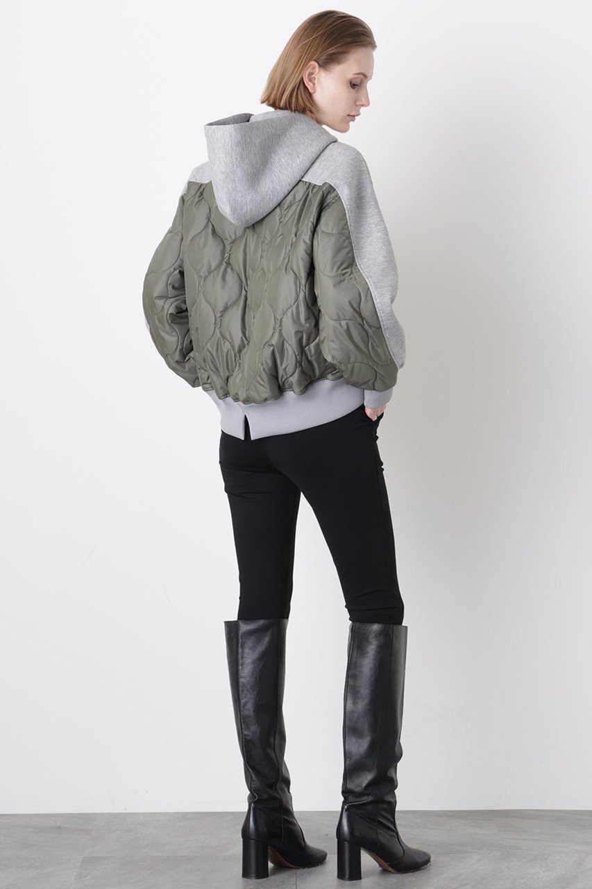 【ヒューエルミュージアム/hueLe Museum】の【STUMBLY】Quilted Combination Hoody 人気、トレンドファッション・服の通販 founy(ファニー) 　ファッション　Fashion　レディースファッション　Fashion for Women　トップス・カットソー　Cut & Sew Tops　シャツ・ブラウス・オフィスカジュアル　Elegant Blouses & Button-Ups　レディースパーカー・カジュアルフーディー　Casual Hoodies & Sweatshirts　ロングTシャツ・Tシャツ　Longline T-Shirts & Tees　スウェット・クルーネックトップス　Sweatshirts & Crewnecks / Relaxed Fit Sweat Tops　カットソー・ベーシックTシャツ　Cut-and-Sewn Tops / Stretch Tees & Basics　キルティング　Quilted, Quilting　タフタ　Taffeta, Structured Fabric　ベーシック　Basic, Essential　モダン　Modern, Contemporary　other-4|ID: prp329100004929620 ipo3291000000036995516