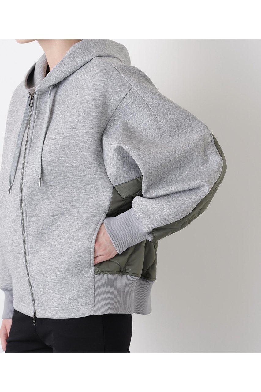 【ヒューエルミュージアム/hueLe Museum】の【STUMBLY】Quilted Combination Hoody 人気、トレンドファッション・服の通販 founy(ファニー) 　ファッション　Fashion　レディースファッション　Fashion for Women　トップス・カットソー　Cut & Sew Tops　シャツ・ブラウス・オフィスカジュアル　Elegant Blouses & Button-Ups　レディースパーカー・カジュアルフーディー　Casual Hoodies & Sweatshirts　ロングTシャツ・Tシャツ　Longline T-Shirts & Tees　スウェット・クルーネックトップス　Sweatshirts & Crewnecks / Relaxed Fit Sweat Tops　カットソー・ベーシックTシャツ　Cut-and-Sewn Tops / Stretch Tees & Basics　キルティング　Quilted, Quilting　タフタ　Taffeta, Structured Fabric　ベーシック　Basic, Essential　モダン　Modern, Contemporary　other-6|ID: prp329100004929620 ipo3291000000036995520