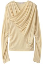 【プランク プロジェクト/PRANK PROJECT】のドレープクロストップス 人気、トレンドファッション・服の通販 founy(ファニー) ファッション Fashion レディースファッション Fashion for Women トップス・カットソー Cut & Sew Tops シャツ・ブラウス・オフィスカジュアル Elegant Blouses & Button-Ups ロングTシャツ・Tシャツ Longline T-Shirts & Tees カットソー・ベーシックTシャツ Cut-and-Sewn Tops / Stretch Tees & Basics おすすめ Recommended / Our Picks スリーブ Sleeve, Long Sleeve / Short Sleeve デニム Denim, Jeans Material ボトム Bottoms, Lower Wear ロング Long, Long-Length エレガント 上品 Elegant thumbnail YEL(イエロー)|ID: prp329100004929624 ipo3291000000036995568