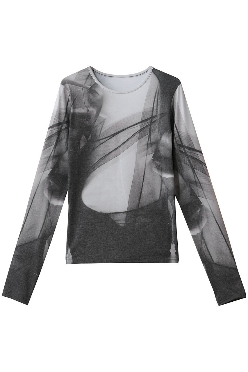 【プランク プロジェクト/PRANK PROJECT】のグラフィッククルートップ インテリア・キッズ・メンズ・レディースファッション・服の通販 founy(ファニー) 　ファッション　Fashion　レディースファッション　Fashion for Women　トップス・カットソー　Cut & Sew Tops　シャツ・ブラウス・オフィスカジュアル　Elegant Blouses & Button-Ups　ロングTシャツ・Tシャツ　Longline T-Shirts & Tees　カットソー・ベーシックTシャツ　Cut-and-Sewn Tops / Stretch Tees & Basics　インナー　Innerwear　シンプル　Simple, Minimal　スリーブ　Sleeve, Long Sleeve / Short Sleeve　プリント　Print, Printed Pattern　ロング　Long, Long-Length　GRY(グレー)|ID: prp329100004929626 ipo3291000000036995585