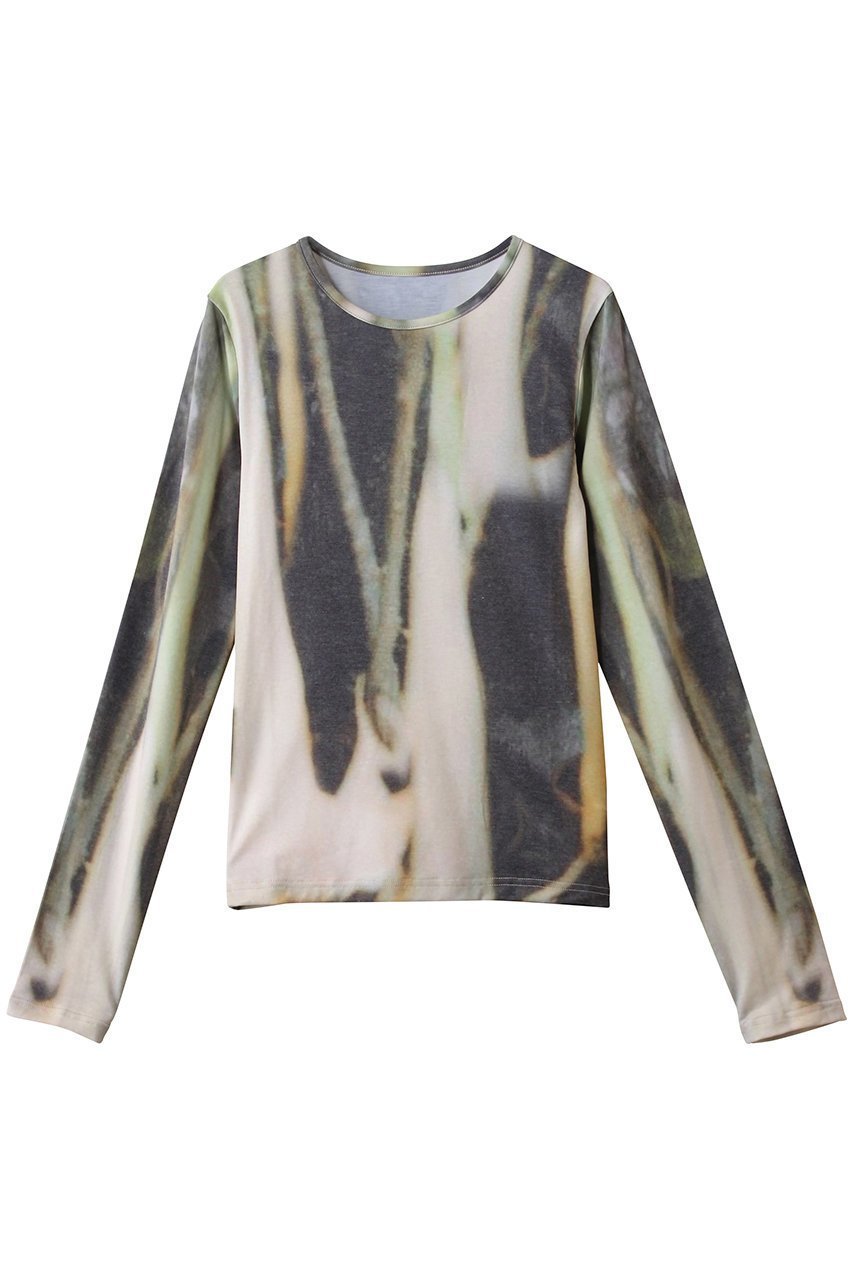 【プランク プロジェクト/PRANK PROJECT】のグラフィッククルートップ インテリア・キッズ・メンズ・レディースファッション・服の通販 founy(ファニー) 　ファッション　Fashion　レディースファッション　Fashion for Women　トップス・カットソー　Cut & Sew Tops　シャツ・ブラウス・オフィスカジュアル　Elegant Blouses & Button-Ups　ロングTシャツ・Tシャツ　Longline T-Shirts & Tees　カットソー・ベーシックTシャツ　Cut-and-Sewn Tops / Stretch Tees & Basics　インナー　Innerwear　シンプル　Simple, Minimal　スリーブ　Sleeve, Long Sleeve / Short Sleeve　プリント　Print, Printed Pattern　ロング　Long, Long-Length　GRN(グリーン)|ID: prp329100004929626 ipo3291000000036995587