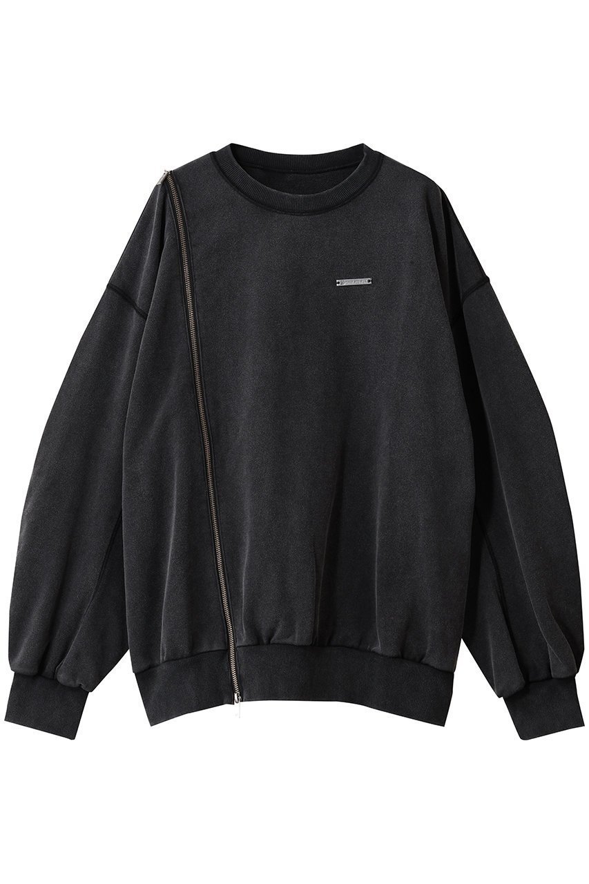 【プランク プロジェクト/PRANK PROJECT】のオーバーサイズジッパースウェット 人気、トレンドファッション・服の通販 founy(ファニー) 　ファッション　Fashion　レディースファッション　Fashion for Women　トップス・カットソー　Cut & Sew Tops　シャツ・ブラウス・オフィスカジュアル　Elegant Blouses & Button-Ups　レディースパーカー・カジュアルフーディー　Casual Hoodies & Sweatshirts　ロングTシャツ・Tシャツ　Longline T-Shirts & Tees　スウェット・クルーネックトップス　Sweatshirts & Crewnecks / Relaxed Fit Sweat Tops　カットソー・ベーシックTシャツ　Cut-and-Sewn Tops / Stretch Tees & Basics　スウェット / スエット　Sweatshirt, Sweatwear　ブリーチ　Bleach, Washed Finish　メタル　Metal, Metal Parts　リラックス　Relax, Relaxed Fit　 other-1|ID: prp329100004929630 ipo3291000000036995643