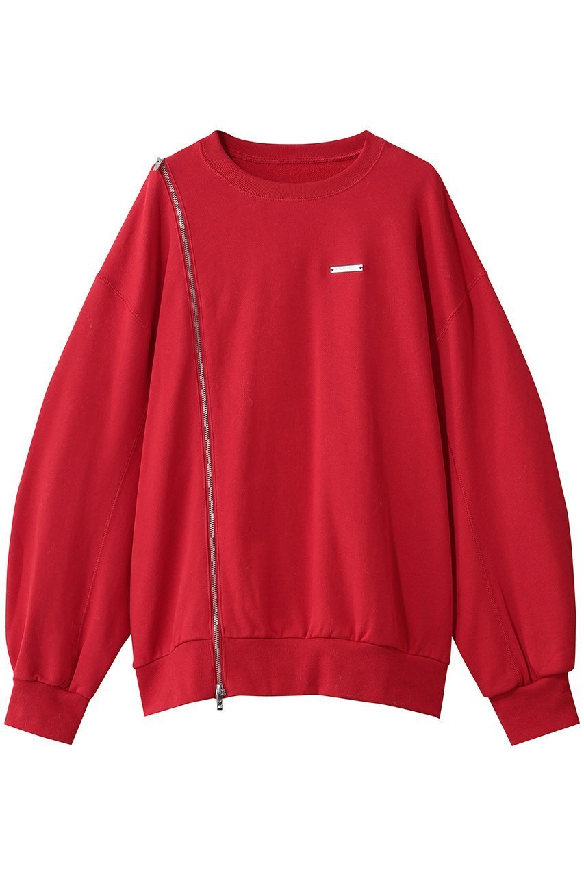 【プランク プロジェクト/PRANK PROJECT】のオーバーサイズジッパースウェット インテリア・キッズ・メンズ・レディースファッション・服の通販 founy(ファニー) 　ファッション　Fashion　レディースファッション　Fashion for Women　トップス・カットソー　Cut & Sew Tops　シャツ・ブラウス・オフィスカジュアル　Elegant Blouses & Button-Ups　レディースパーカー・カジュアルフーディー　Casual Hoodies & Sweatshirts　ロングTシャツ・Tシャツ　Longline T-Shirts & Tees　スウェット・クルーネックトップス　Sweatshirts & Crewnecks / Relaxed Fit Sweat Tops　カットソー・ベーシックTシャツ　Cut-and-Sewn Tops / Stretch Tees & Basics　スウェット / スエット　Sweatshirt, Sweatwear　ブリーチ　Bleach, Washed Finish　メタル　Metal, Metal Parts　リラックス　Relax, Relaxed Fit　RED(レッド)|ID: prp329100004929630 ipo3291000000036995649