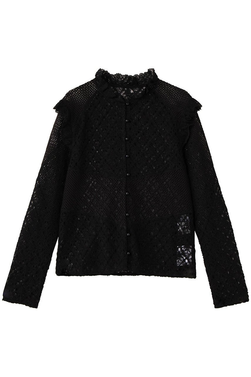 【アルアバイル/allureville】の【Loulou Willoughby】レースコンビプルオーバー インテリア・キッズ・メンズ・レディースファッション・服の通販 founy(ファニー) 　ファッション　Fashion　レディースファッション　Fashion for Women　トップス・カットソー　Cut & Sew Tops　シャツ・ブラウス・オフィスカジュアル　Elegant Blouses & Button-Ups　ロングTシャツ・Tシャツ　Longline T-Shirts & Tees　カジュアルプルオーバー・ニットトップス　Pullovers & Knit Tops / Casual Pullovers　カットソー・ベーシックTシャツ　Cut-and-Sewn Tops / Stretch Tees & Basics　おすすめ　Recommended / Our Picks　スリーブ　Sleeve, Long Sleeve / Short Sleeve　フリル　Frill, Ruffle　レース　Lace, Lace Fabric　ロング　Long, Long-Length　ブラック|ID: prp329100004929632 ipo3291000000036995669