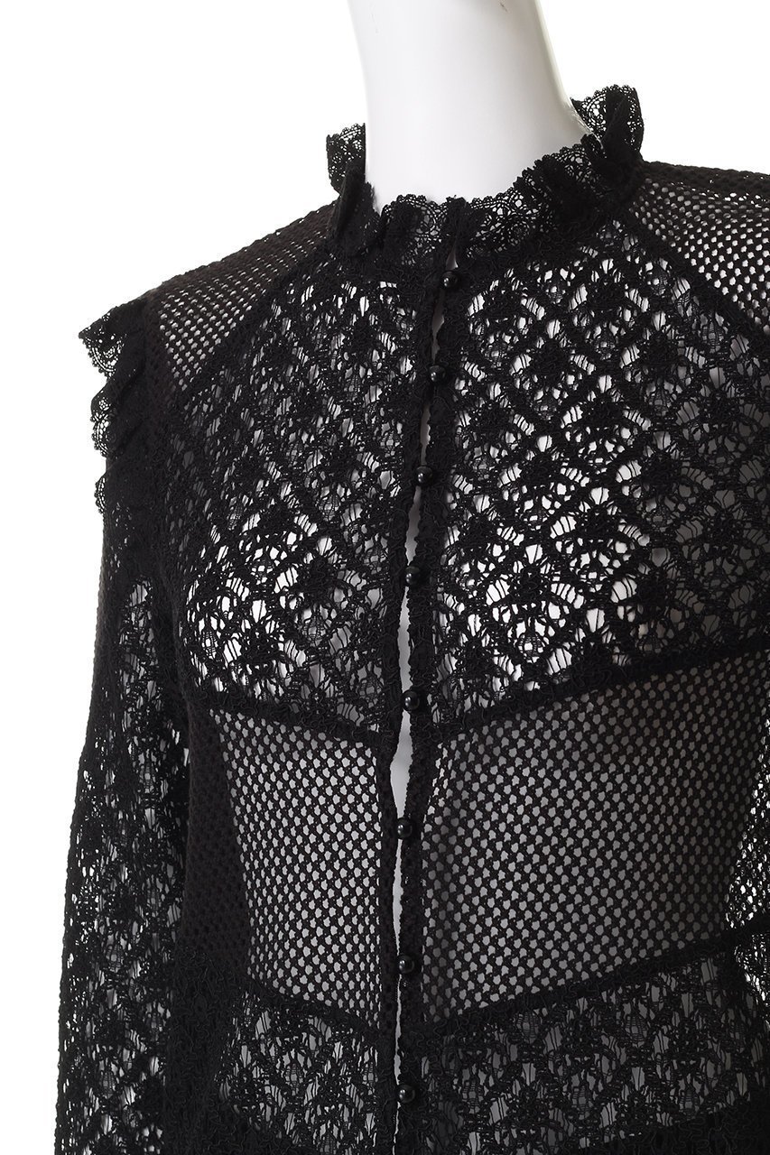 【アルアバイル/allureville】の【Loulou Willoughby】レースコンビプルオーバー 人気、トレンドファッション・服の通販 founy(ファニー) 　ファッション　Fashion　レディースファッション　Fashion for Women　トップス・カットソー　Cut & Sew Tops　シャツ・ブラウス・オフィスカジュアル　Elegant Blouses & Button-Ups　ロングTシャツ・Tシャツ　Longline T-Shirts & Tees　カジュアルプルオーバー・ニットトップス　Pullovers & Knit Tops / Casual Pullovers　カットソー・ベーシックTシャツ　Cut-and-Sewn Tops / Stretch Tees & Basics　おすすめ　Recommended / Our Picks　スリーブ　Sleeve, Long Sleeve / Short Sleeve　フリル　Frill, Ruffle　レース　Lace, Lace Fabric　ロング　Long, Long-Length　other-5|ID: prp329100004929632 ipo3291000000036995676