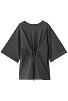 【アンクレイヴ/uncrave】のプレーンジャージー 2WAYレースアップトップス 人気、トレンドファッション・服の通販 founy(ファニー) ファッション Fashion レディースファッション Fashion for Women トップス・カットソー Cut & Sew Tops シャツ・ブラウス・オフィスカジュアル Elegant Blouses & Button-Ups ロングTシャツ・Tシャツ Longline T-Shirts & Tees カットソー・ベーシックTシャツ Cut-and-Sewn Tops / Stretch Tees & Basics ギャザー Gathered, Ruffled ショート Short, Short Length スリーブ Sleeve, Long Sleeve / Short Sleeve ドレープ Drape, Draping Fabric フィット Fit, Slim Fit ベーシック Basic, Essential レース Lace, Lace Fabric thumbnail チャコール|ID: prp329100004929639 ipo3291000000036995746