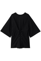 【アンクレイヴ/uncrave】のプレーンジャージー 2WAYレースアップトップス 人気、トレンドファッション・服の通販 founy(ファニー) ファッション Fashion レディースファッション Fashion for Women トップス・カットソー Cut & Sew Tops シャツ・ブラウス・オフィスカジュアル Elegant Blouses & Button-Ups ロングTシャツ・Tシャツ Longline T-Shirts & Tees カットソー・ベーシックTシャツ Cut-and-Sewn Tops / Stretch Tees & Basics ギャザー Gathered, Ruffled ショート Short, Short Length スリーブ Sleeve, Long Sleeve / Short Sleeve ドレープ Drape, Draping Fabric フィット Fit, Slim Fit ベーシック Basic, Essential レース Lace, Lace Fabric thumbnail ブラック|ID: prp329100004929639 ipo3291000000036995748