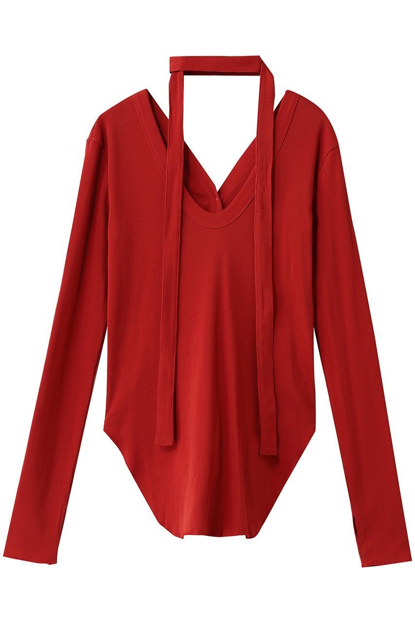 【アンクレイヴ/uncrave】のヴィンテージリブ 2WAYトップス インテリア・キッズ・メンズ・レディースファッション・服の通販 founy(ファニー) 　ファッション　Fashion　レディースファッション　Fashion for Women　トップス・カットソー　Cut & Sew Tops　シャツ・ブラウス・オフィスカジュアル　Elegant Blouses & Button-Ups　ロングTシャツ・Tシャツ　Longline T-Shirts & Tees　カットソー・ベーシックTシャツ　Cut-and-Sewn Tops / Stretch Tees & Basics　カーディガン　Cardigan, Knitwear　ストレッチ　Stretch, Stretchy Fabric　スリット　Slit, Slit Detail　スリーブ　Sleeve, Long Sleeve / Short Sleeve　テレコ　Ribbed, Rib Stitch　フィット　Fit, Slim Fit　ロング　Long, Long-Length　長袖　Long Sleeve, Full Sleeve　レッド|ID: prp329100004929645 ipo3291000000036995783