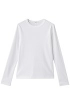 【エブール/ebure】のナローネックロングスリーブ クルーネックカットソー 人気、トレンドファッション・服の通販 founy(ファニー) ファッション Fashion レディースファッション Fashion for Women トップス・カットソー Cut & Sew Tops シャツ・ブラウス・オフィスカジュアル Elegant Blouses & Button-Ups ロングTシャツ・Tシャツ Longline T-Shirts & Tees カットソー・ベーシックTシャツ Cut-and-Sewn Tops / Stretch Tees & Basics インナー Innerwear スリーブ Sleeve, Long Sleeve / Short Sleeve ロング Long, Long-Length エレガント 上品 Elegant thumbnail ホワイト|ID: prp329100004929672 ipo3291000000036996026
