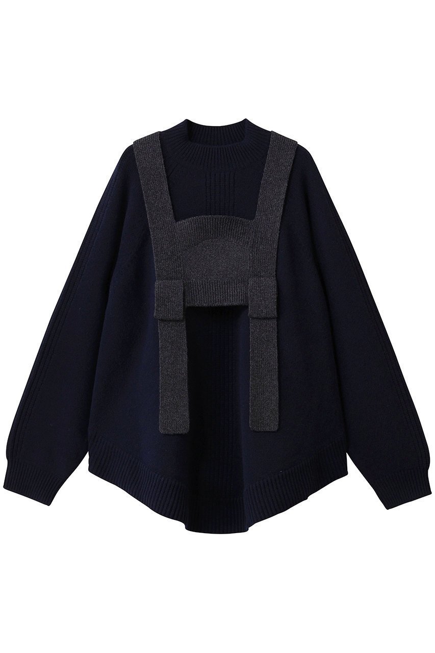 【エンフォルド/ENFOLD】のBUSTIER LAYERED PULLOVER/プルオーバー インテリア・キッズ・メンズ・レディースファッション・服の通販 founy(ファニー) 　ファッション　Fashion　レディースファッション　Fashion for Women　トップス・カットソー　Cut & Sew Tops　シャツ・ブラウス・オフィスカジュアル　Elegant Blouses & Button-Ups　レディースパーカー・カジュアルフーディー　Casual Hoodies & Sweatshirts　ロングTシャツ・Tシャツ　Longline T-Shirts & Tees　カジュアルプルオーバー・ニットトップス　Pullovers & Knit Tops / Casual Pullovers　スウェット・クルーネックトップス　Sweatshirts & Crewnecks / Relaxed Fit Sweat Tops　カットソー・ベーシックTシャツ　Cut-and-Sewn Tops / Stretch Tees & Basics　ビスチェ　Bustiers & Corset Tops / Layered Bustier Style　ドッキング　Docking, Mixed Material　ミックス　Mix, Mixed Style　リラックス　Relax, Relaxed Fit　ダークネイビー|ID: prp329100004929686 ipo3291000000036996188