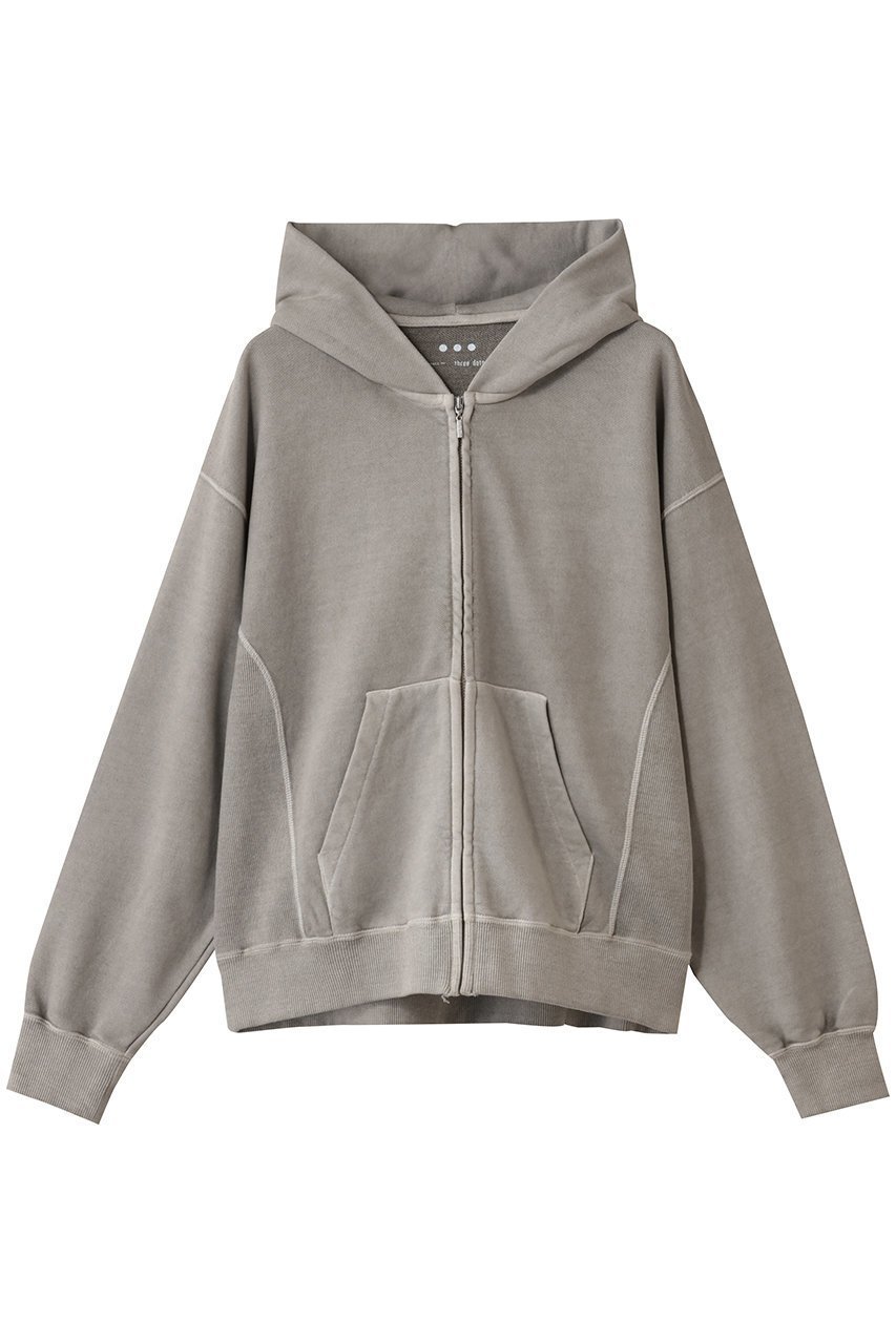 【スリー ドッツ/three dots】のピグメントダイ ジップアップフーディ インテリア・キッズ・メンズ・レディースファッション・服の通販 founy(ファニー) 　ファッション　Fashion　レディースファッション　Fashion for Women　トップス・カットソー　Cut & Sew Tops　シャツ・ブラウス・オフィスカジュアル　Elegant Blouses & Button-Ups　レディースパーカー・カジュアルフーディー　Casual Hoodies & Sweatshirts　ロングTシャツ・Tシャツ　Longline T-Shirts & Tees　スウェット・クルーネックトップス　Sweatshirts & Crewnecks / Relaxed Fit Sweat Tops　カットソー・ベーシックTシャツ　Cut-and-Sewn Tops / Stretch Tees & Basics　シンプル　Simple, Minimal　トレンド　Trend, Trending Now　グレーベージュ|ID: prp329100004929690 ipo3291000000036996242