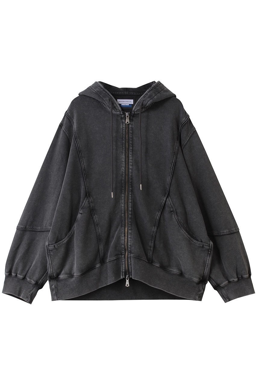 【メゾンスペシャル/MAISON SPECIAL】の【UNISEX】パイピング切替ピグメントZIPパーカー インテリア・キッズ・メンズ・レディースファッション・服の通販 founy(ファニー) 　ファッション　Fashion　レディースファッション　Fashion for Women　トップス・カットソー　Cut & Sew Tops　シャツ・ブラウス・オフィスカジュアル　Elegant Blouses & Button-Ups　レディースパーカー・カジュアルフーディー　Casual Hoodies & Sweatshirts　ロングTシャツ・Tシャツ　Longline T-Shirts & Tees　スウェット・クルーネックトップス　Sweatshirts & Crewnecks / Relaxed Fit Sweat Tops　カットソー・ベーシックTシャツ　Cut-and-Sewn Tops / Stretch Tees & Basics　ユニセックス　Unisex, Genderless　スポーツ　Sports, Activewear　パイピング　Piping, Trim Design　パーカー　Hoodie, Parka　切替　Switching, Contrast Panel　BLK(ブラック)|ID: prp329100004929702 ipo3291000000036996365