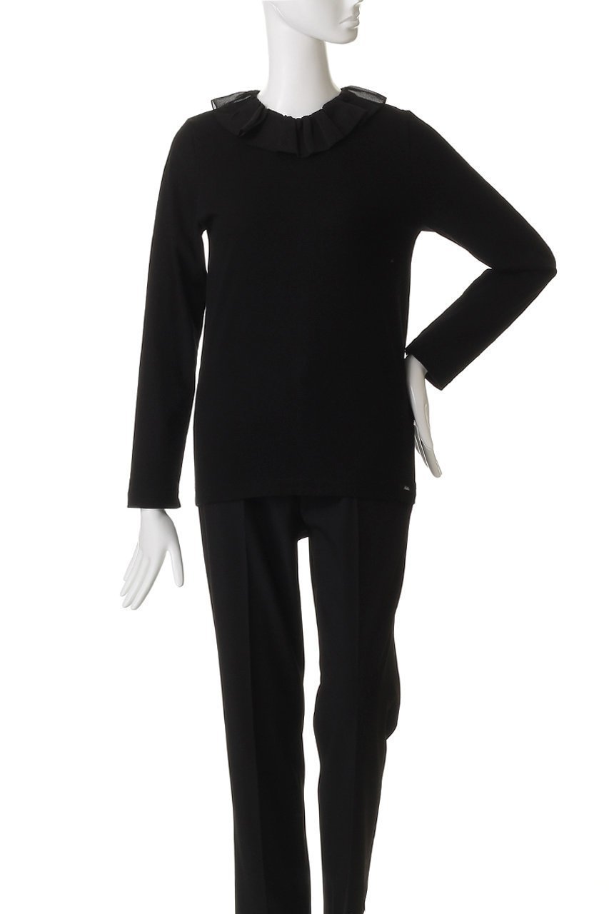 【ビリティス ディセッタン/Bilitis dix-sept ans】のボイルカラーロングTシャツ 人気、トレンドファッション・服の通販 founy(ファニー) 　ファッション　Fashion　レディースファッション　Fashion for Women　トップス・カットソー　Cut & Sew Tops　シャツ・ブラウス・オフィスカジュアル　Elegant Blouses & Button-Ups　ロングTシャツ・Tシャツ　Longline T-Shirts & Tees　カットソー・ベーシックTシャツ　Cut-and-Sewn Tops / Stretch Tees & Basics　おすすめ　Recommended / Our Picks　カットソー　Cut and Sewn Top　カーディガン　Cardigan, Knitwear　スリーブ　Sleeve, Long Sleeve / Short Sleeve　フェミニン　Feminine, Girly　フリル　Frill, Ruffle　ロング　Long, Long-Length　other-2|ID: prp329100004929705 ipo3291000000036996397