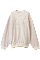 【メゾンスペシャル/MAISON SPECIAL】の【UNISEX】レース編みV切替コンビ スウェットクルーネックPO IVR(アイボリー)|ID: prp329100004929737 ipo3291000000036996746