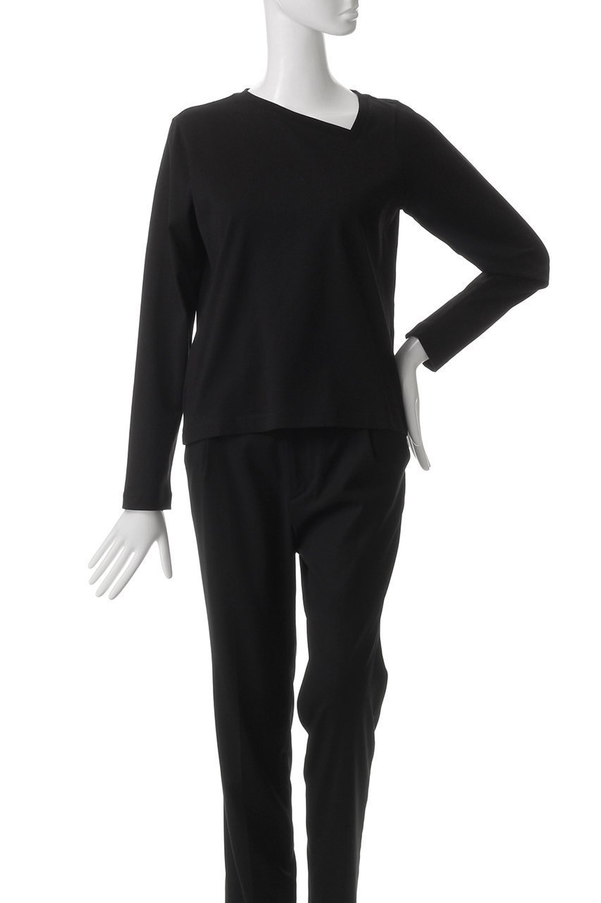 【ミディウミソリッド/MIDIUMISOLID】のasymmetry neck PO.S プルオーバー 人気、トレンドファッション・服の通販 founy(ファニー) 　ファッション　Fashion　レディースファッション　Fashion for Women　トップス・カットソー　Cut & Sew Tops　シャツ・ブラウス・オフィスカジュアル　Elegant Blouses & Button-Ups　ロングTシャツ・Tシャツ　Longline T-Shirts & Tees　カジュアルプルオーバー・ニットトップス　Pullovers & Knit Tops / Casual Pullovers　カットソー・ベーシックTシャツ　Cut-and-Sewn Tops / Stretch Tees & Basics　アシンメトリー　Asymmetrical Style　インナー　Innerwear　コンパクト　Compact, Small Size　スリーブ　Sleeve, Long Sleeve / Short Sleeve　ベーシック　Basic, Essential　ロング　Long, Long-Length　other-2|ID: prp329100004929740 ipo3291000000036996795