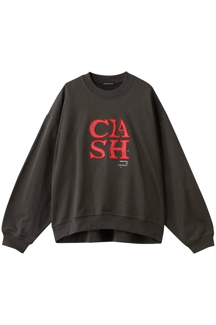 【メゾンスペシャル/MAISON SPECIAL】のCLASH Logo Stud Sweatshirt/CLASHロゴスタッズスウェット インテリア・キッズ・メンズ・レディースファッション・服の通販 founy(ファニー) https://founy.com/ ファッション Fashion レディースファッション Fashion for Women トップス・カットソー Cut & Sew Tops シャツ・ブラウス・オフィスカジュアル Elegant Blouses & Button-Ups レディースパーカー・カジュアルフーディー Casual Hoodies & Sweatshirts ロングTシャツ・Tシャツ Longline T-Shirts & Tees スウェット・クルーネックトップス Sweatshirts & Crewnecks / Relaxed Fit Sweat Tops カットソー・ベーシックTシャツ Cut-and-Sewn Tops / Stretch Tees & Basics スタッズ Studs, Metal Accents デニム Denim, Jeans Material トレンド Trend, Trending Now フロント Front, Front Design リラックス Relax, Relaxed Fit |ID: prp329100004929750 ipo3291000000036996926
