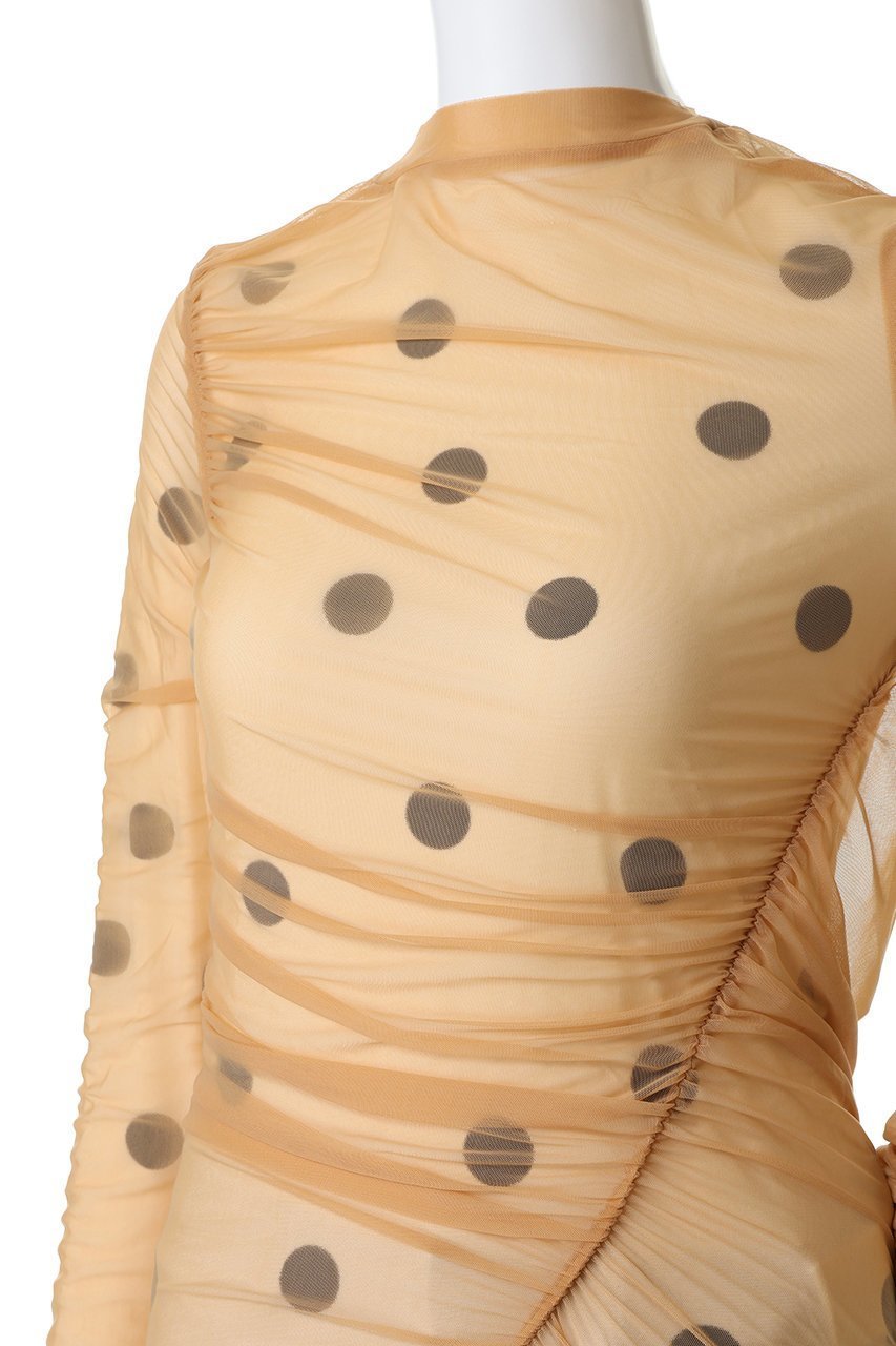 【メゾンスペシャル/MAISON SPECIAL】のSheer Dot Layered Tops/シアードットレイヤードトップス 人気、トレンドファッション・服の通販 founy(ファニー) 　ファッション　Fashion　レディースファッション　Fashion for Women　トップス・カットソー　Cut & Sew Tops　シャツ・ブラウス・オフィスカジュアル　Elegant Blouses & Button-Ups　ロングTシャツ・Tシャツ　Longline T-Shirts & Tees　カットソー・ベーシックTシャツ　Cut-and-Sewn Tops / Stretch Tees & Basics　オケージョン　Occasion Wear　カットソー　Cut and Sewn Top　ギャザー　Gathered, Ruffled　シャーリング　Shirring, Ruched　スラックス　Slacks, Dress Pants　スリーブ　Sleeve, Long Sleeve / Short Sleeve　デニム　Denim, Jeans Material　トレンド　Trend, Trending Now　ドット　Polka Dot, Dot Pattern　フィット　Fit, Slim Fit　プリント　Print, Printed Pattern　メッシュ　Mesh, Net Fabric　ロング　Long, Long-Length　other-5|ID: prp329100004929797 ipo3291000000036997474