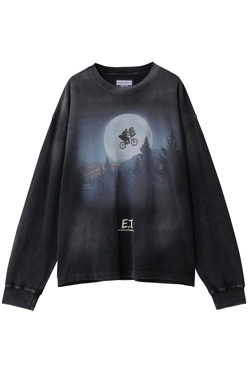 【メゾンスペシャル/MAISON SPECIAL】の【UNISEX】Movie プライムオーバーS/STシャツ L/S (E.T.)-月ト自転車- インテリア・キッズ・メンズ・レディースファッション・服の通販 founy(ファニー) 　ファッション　Fashion　レディースファッション　Fashion for Women　トップス・カットソー　Cut & Sew Tops　シャツ・ブラウス・オフィスカジュアル　Elegant Blouses & Button-Ups　ロングTシャツ・Tシャツ　Longline T-Shirts & Tees　カットソー・ベーシックTシャツ　Cut-and-Sewn Tops / Stretch Tees & Basics　ユニセックス　Unisex, Genderless　おすすめ　Recommended / Our Picks　グラフィック　Graphic, Graphic Design　スリーブ　Sleeve, Long Sleeve / Short Sleeve　プリント　Print, Printed Pattern　ロング　Long, Long-Length　BLK(ブラック)|ID: prp329100004929821 ipo3291000000036997720