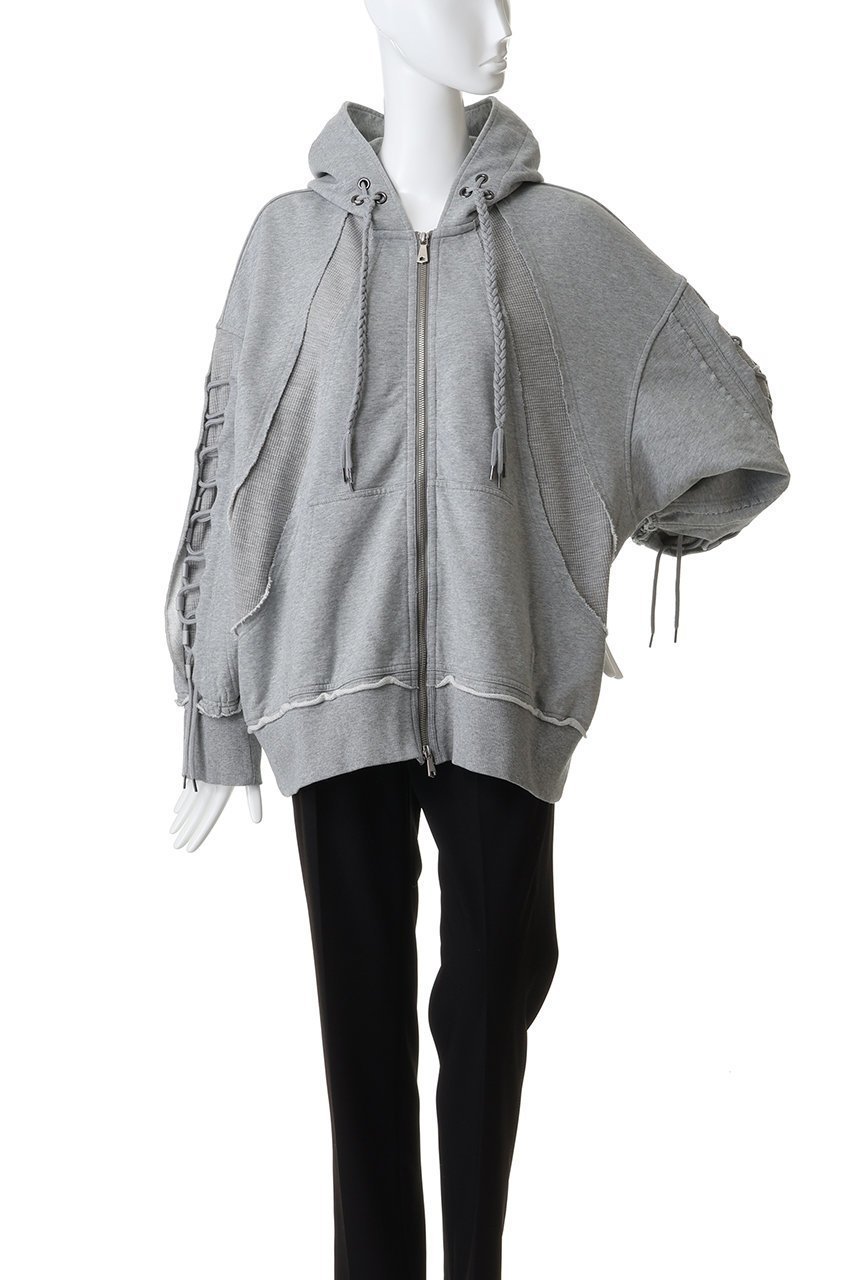 【メゾンスペシャル/MAISON SPECIAL】の【UNISEX】ワッフル切替スウェット レースアップZIPフーディー 人気、トレンドファッション・服の通販 founy(ファニー) 　ファッション　Fashion　レディースファッション　Fashion for Women　トップス・カットソー　Cut & Sew Tops　シャツ・ブラウス・オフィスカジュアル　Elegant Blouses & Button-Ups　レディースパーカー・カジュアルフーディー　Casual Hoodies & Sweatshirts　ロングTシャツ・Tシャツ　Longline T-Shirts & Tees　スウェット・クルーネックトップス　Sweatshirts & Crewnecks / Relaxed Fit Sweat Tops　カットソー・ベーシックTシャツ　Cut-and-Sewn Tops / Stretch Tees & Basics　ユニセックス　Unisex, Genderless　おすすめ　Recommended / Our Picks　ショルダー　Shoulder, Shoulder Strap　スウェット / スエット　Sweatshirt, Sweatwear　ドロップ　Drop Shoulder, Dropped Style　レース　Lace, Lace Fabric　ワッフル　Waffle, Waffle Knit　切替　Switching, Contrast Panel　other-2|ID: prp329100004929860 ipo3291000000036998197