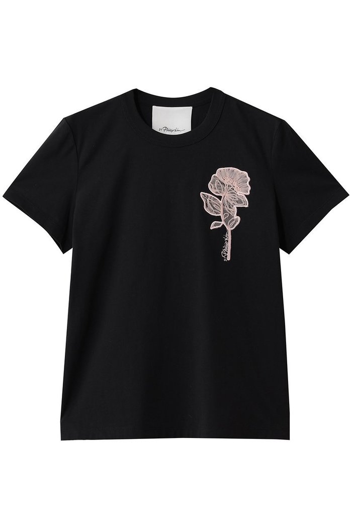 【スリーワン フィリップリム/3.1 Phillip Lim】のマーチ Tシャツ with フラワーアップリケ インテリア・キッズ・メンズ・レディースファッション・服の通販 founy(ファウニー) https://founy.com/ ファッション Fashion レディースファッション Fashion for Women トップス・カットソー Cut & Sew Tops シャツ・ブラウス・オフィスカジュアル Elegant Blouses & Button-Ups ロングTシャツ・Tシャツ Longline T-Shirts & Tees カットソー・ベーシックTシャツ Cut-and-Sewn Tops / Stretch Tees & Basics インナー Innerwear クロップド Cropped, Short Length ショート Short, Short Length ジャケット Jacket, Outerwear スリーブ Sleeve, Long Sleeve / Short Sleeve デニム Denim, Jeans Material フィット Fit, Slim Fit フラワー Flower, Floral エレガント 上品 Elegant 再入荷 Restock / Back in Stock |ID: prp329100004929918 ipo3291000000036998782