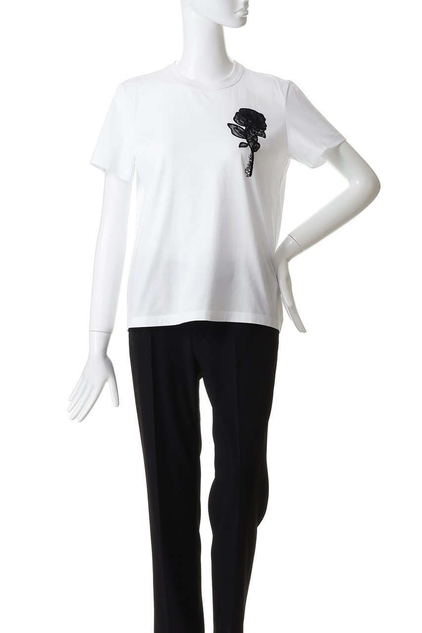 【スリーワン フィリップリム/3.1 Phillip Lim】のマーチ Tシャツ with フラワーアップリケ 人気、トレンドファッション・服の通販 founy(ファニー) 　ファッション　Fashion　レディースファッション　Fashion for Women　トップス・カットソー　Cut & Sew Tops　シャツ・ブラウス・オフィスカジュアル　Elegant Blouses & Button-Ups　ロングTシャツ・Tシャツ　Longline T-Shirts & Tees　カットソー・ベーシックTシャツ　Cut-and-Sewn Tops / Stretch Tees & Basics　インナー　Innerwear　クロップド　Cropped, Short Length　ショート　Short, Short Length　ジャケット　Jacket, Outerwear　スリーブ　Sleeve, Long Sleeve / Short Sleeve　デニム　Denim, Jeans Material　フィット　Fit, Slim Fit　フラワー　Flower, Floral　エレガント 上品　Elegant　other-2|ID: prp329100004929918 ipo3291000000036998788