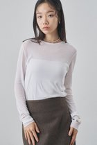 【ウィムガゼット/Whim Gazette】のキョウネンシアープルオーバー 人気、トレンドファッション・服の通販 founy(ファニー) ファッション Fashion レディースファッション Fashion for Women トップス・カットソー Cut & Sew Tops シャツ・ブラウス・オフィスカジュアル Elegant Blouses & Button-Ups ロングTシャツ・Tシャツ Longline T-Shirts & Tees カジュアルプルオーバー・ニットトップス Pullovers & Knit Tops / Casual Pullovers カットソー・ベーシックTシャツ Cut-and-Sewn Tops / Stretch Tees & Basics インナー Innerwear シアー Sheer, See-Through ジャケット Jacket, Outerwear スリーブ Sleeve, Long Sleeve / Short Sleeve ベーシック Basic, Essential ロング Long, Long-Length エレガント 上品 Elegant thumbnail オフホワイト|ID: prp329100004929922 ipo3291000000036998850