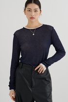 【ウィムガゼット/Whim Gazette】のキョウネンシアープルオーバー 人気、トレンドファッション・服の通販 founy(ファニー) ファッション Fashion レディースファッション Fashion for Women トップス・カットソー Cut & Sew Tops シャツ・ブラウス・オフィスカジュアル Elegant Blouses & Button-Ups ロングTシャツ・Tシャツ Longline T-Shirts & Tees カジュアルプルオーバー・ニットトップス Pullovers & Knit Tops / Casual Pullovers カットソー・ベーシックTシャツ Cut-and-Sewn Tops / Stretch Tees & Basics インナー Innerwear シアー Sheer, See-Through ジャケット Jacket, Outerwear スリーブ Sleeve, Long Sleeve / Short Sleeve ベーシック Basic, Essential ロング Long, Long-Length エレガント 上品 Elegant thumbnail ネイビー|ID: prp329100004929922 ipo3291000000036998854