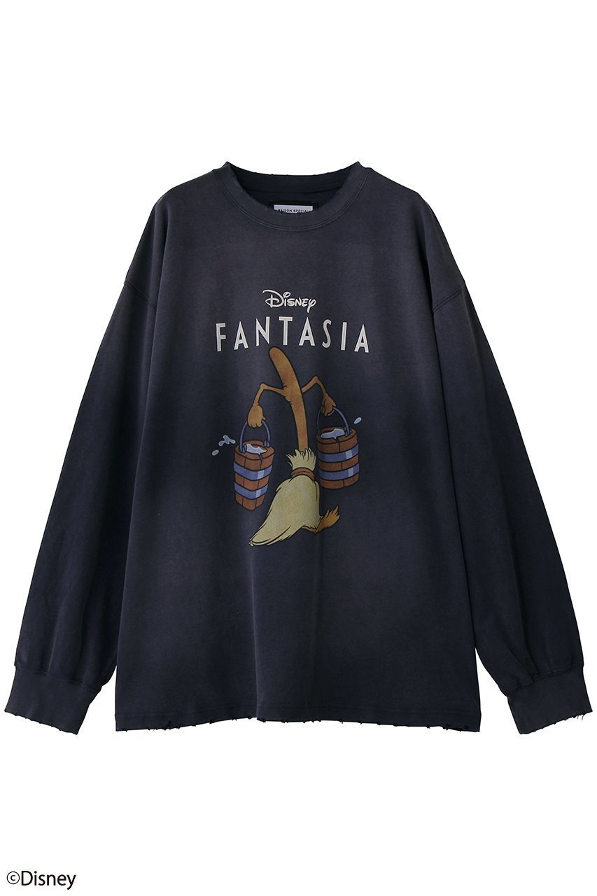 【メゾンスペシャル/MAISON SPECIAL】の【UNISEX】【MOVIE SERIES】「FANTASIA」-BROOM-ロングスリーブTシャツ インテリア・キッズ・メンズ・レディースファッション・服の通販 founy(ファニー) 　ファッション　Fashion　レディースファッション　Fashion for Women　トップス・カットソー　Cut & Sew Tops　シャツ・ブラウス・オフィスカジュアル　Elegant Blouses & Button-Ups　ロングTシャツ・Tシャツ　Longline T-Shirts & Tees　カットソー・ベーシックTシャツ　Cut-and-Sewn Tops / Stretch Tees & Basics　ユニセックス　Unisex, Genderless　インナー　Innerwear　キャラクター　Character, Licensed Characters　クラシック　Classic, Timeless Style　グラフィック　Graphic, Graphic Design　スリーブ　Sleeve, Long Sleeve / Short Sleeve　ビンテージ　Vintage, Retro Style　プリント　Print, Printed Pattern　ユーズド　Used, Vintage-Look　リアル　Real, Realistic　ロング　Long, Long-Length　NVY(ネイビー)|ID: prp329100004929942 ipo3291000000036999072