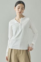 【カレンソロジー/Curensology】のヘンリーレースロングスリーブTシャツ 人気、トレンドファッション・服の通販 founy(ファニー) ファッション Fashion レディースファッション Fashion for Women トップス・カットソー Cut & Sew Tops シャツ・ブラウス・オフィスカジュアル Elegant Blouses & Button-Ups ロングTシャツ・Tシャツ Longline T-Shirts & Tees カットソー・ベーシックTシャツ Cut-and-Sewn Tops / Stretch Tees & Basics おすすめ Recommended / Our Picks カットソー Cut and Sewn Top キュプラ Cupro, Eco Fabric シアー Sheer, See-Through スリーブ Sleeve, Long Sleeve / Short Sleeve フェミニン Feminine, Girly レース Lace, Lace Fabric ロング Long, Long-Length エレガント 上品 Elegant A/W・秋冬 Autumn/Winter thumbnail ホワイト|ID: prp329100004929961 ipo3291000000036999317