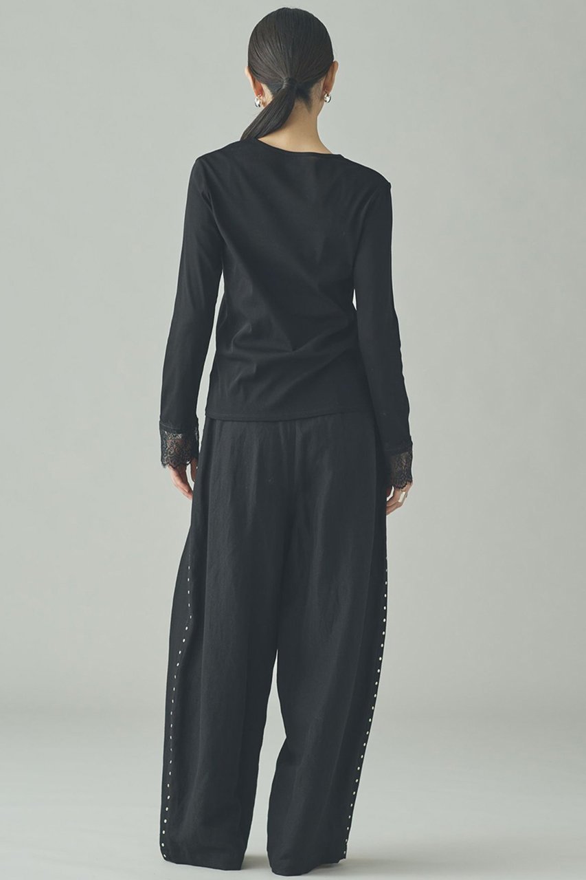 【カレンソロジー/Curensology】のヘンリーレースロングスリーブTシャツ 人気、トレンドファッション・服の通販 founy(ファニー) 　ファッション　Fashion　レディースファッション　Fashion for Women　トップス・カットソー　Cut & Sew Tops　シャツ・ブラウス・オフィスカジュアル　Elegant Blouses & Button-Ups　ロングTシャツ・Tシャツ　Longline T-Shirts & Tees　カットソー・ベーシックTシャツ　Cut-and-Sewn Tops / Stretch Tees & Basics　おすすめ　Recommended / Our Picks　カットソー　Cut and Sewn Top　キュプラ　Cupro, Eco Fabric　シアー　Sheer, See-Through　スリーブ　Sleeve, Long Sleeve / Short Sleeve　フェミニン　Feminine, Girly　レース　Lace, Lace Fabric　ロング　Long, Long-Length　エレガント 上品　Elegant　A/W・秋冬　Autumn/Winter　other-7|ID: prp329100004929961 ipo3291000000036999332