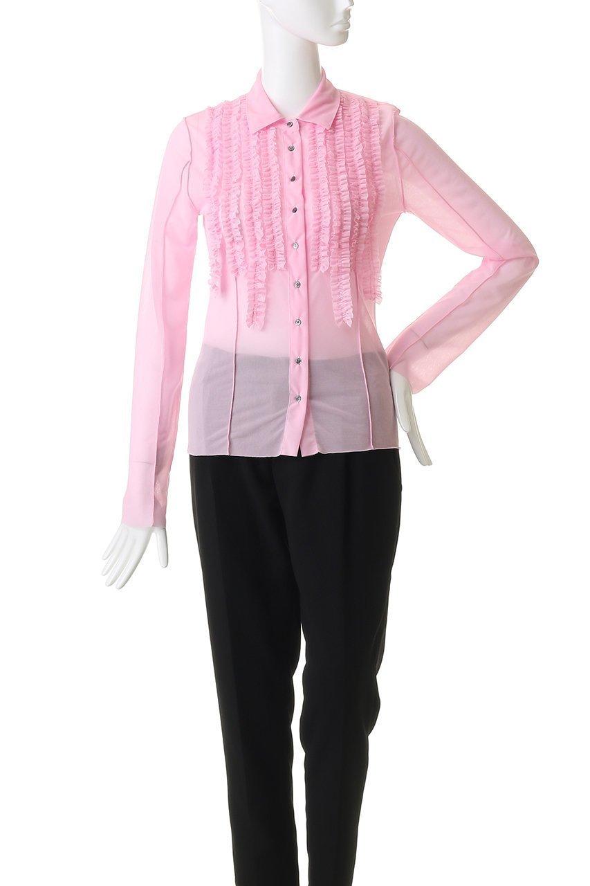 【プランク プロジェクト/PRANK PROJECT】のフリルジャージーシャツ 人気、トレンドファッション・服の通販 founy(ファニー) 　ファッション　Fashion　レディースファッション　Fashion for Women　トップス・カットソー　Cut & Sew Tops　シャツ・ブラウス・オフィスカジュアル　Elegant Blouses & Button-Ups　ロングTシャツ・Tシャツ　Longline T-Shirts & Tees　カットソー・ベーシックTシャツ　Cut-and-Sewn Tops / Stretch Tees & Basics　おすすめ　Recommended / Our Picks　コンパクト　Compact, Small Size　ストレッチ　Stretch, Stretchy Fabric　スリーブ　Sleeve, Long Sleeve / Short Sleeve　チュール　Tulip, Tulip Motif　デニム　Denim, Jeans Material　バランス　Balance, Style Balance　フィット　Fit, Slim Fit　フリル　Frill, Ruffle　ボトム　Bottoms, Lower Wear　ロング　Long, Long-Length　other-2|ID: prp329100004929970 ipo3291000000036999435