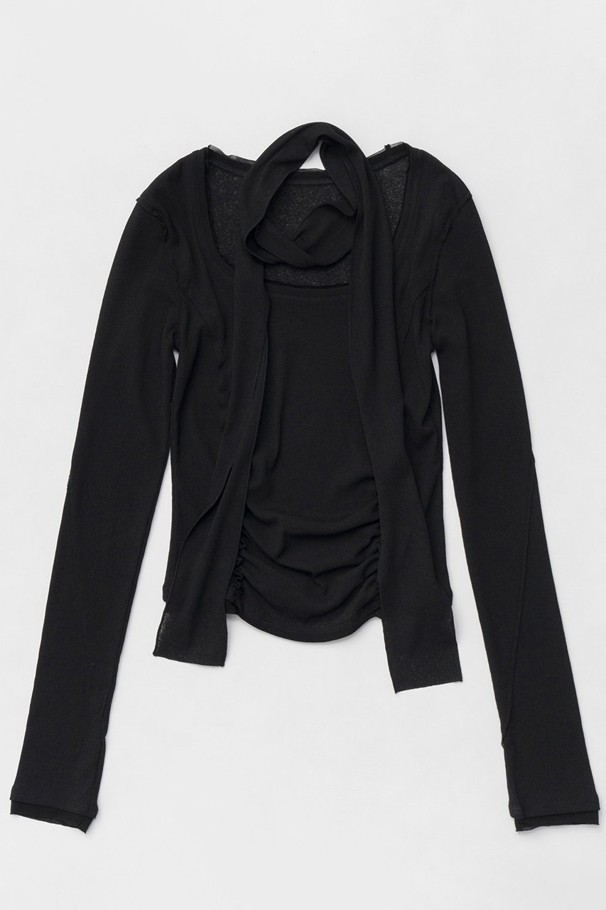 【メゾンスペシャル/MAISON SPECIAL】のShirring Square Tops/シャーリングスクエアトップス 人気、トレンドファッション・服の通販 founy(ファニー) 　ファッション　Fashion　レディースファッション　Fashion for Women　トップス・カットソー　Cut & Sew Tops　シャツ・ブラウス・オフィスカジュアル　Elegant Blouses & Button-Ups　ロングTシャツ・Tシャツ　Longline T-Shirts & Tees　カットソー・ベーシックTシャツ　Cut-and-Sewn Tops / Stretch Tees & Basics　インナー　Innerwear　コンパクト　Compact, Small Size　シャーリング　Shirring, Ruched　シンプル　Simple, Minimal　スカーフ　Scarf, Neckwear　スリーブ　Sleeve, Long Sleeve / Short Sleeve　ロング　Long, Long-Length　夏　Summer　 other-1|ID: prp329100004929980 ipo3291000000036999551