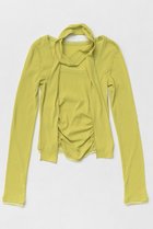 【メゾンスペシャル/MAISON SPECIAL】のShirring Square Tops/シャーリングスクエアトップス 人気、トレンドファッション・服の通販 founy(ファニー) ファッション Fashion レディースファッション Fashion for Women トップス・カットソー Cut & Sew Tops シャツ・ブラウス・オフィスカジュアル Elegant Blouses & Button-Ups ロングTシャツ・Tシャツ Longline T-Shirts & Tees カットソー・ベーシックTシャツ Cut-and-Sewn Tops / Stretch Tees & Basics インナー Innerwear コンパクト Compact, Small Size シャーリング Shirring, Ruched シンプル Simple, Minimal スカーフ Scarf, Neckwear スリーブ Sleeve, Long Sleeve / Short Sleeve ロング Long, Long-Length 夏 Summer thumbnail LIME(ライム)|ID: prp329100004929980 ipo3291000000036999557