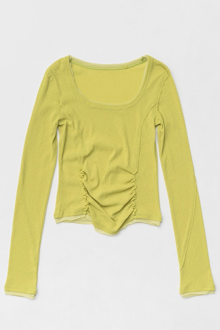 【メゾンスペシャル/MAISON SPECIAL】のShirring Square Tops/シャーリングスクエアトップス 人気、トレンドファッション・服の通販 founy(ファニー) 　ファッション　Fashion　レディースファッション　Fashion for Women　トップス・カットソー　Cut & Sew Tops　シャツ・ブラウス・オフィスカジュアル　Elegant Blouses & Button-Ups　ロングTシャツ・Tシャツ　Longline T-Shirts & Tees　カットソー・ベーシックTシャツ　Cut-and-Sewn Tops / Stretch Tees & Basics　インナー　Innerwear　コンパクト　Compact, Small Size　シャーリング　Shirring, Ruched　シンプル　Simple, Minimal　スカーフ　Scarf, Neckwear　スリーブ　Sleeve, Long Sleeve / Short Sleeve　ロング　Long, Long-Length　夏　Summer　other-4|ID: prp329100004929980 ipo3291000000036999563
